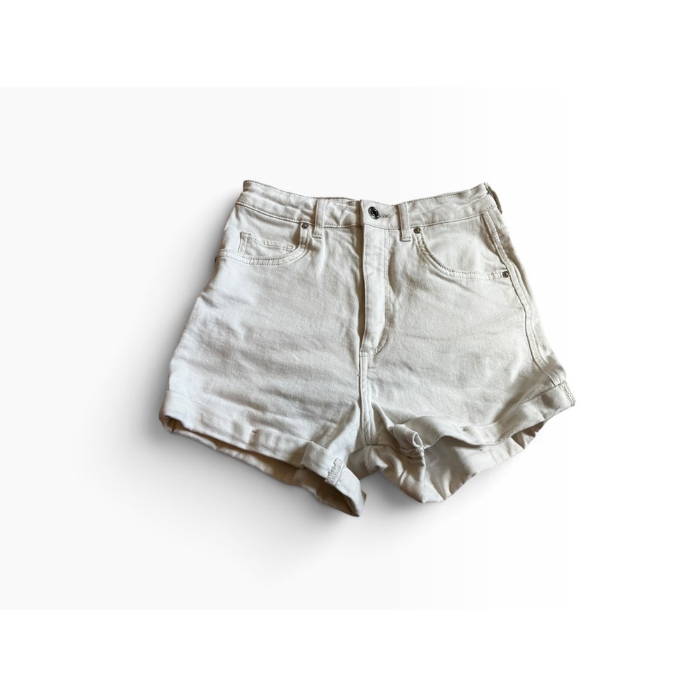 Mavi Denim Shorts Size 26 Off-White Cuffed Stretch Casual Summer Festival
